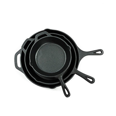 Vor reife lange Griff-Roheisen-Bratpfanne Pan 6/8/10 Zoll 3pcs/Set