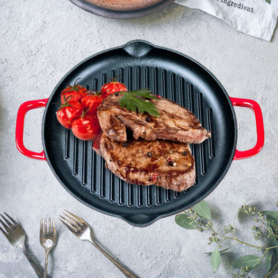 Kundengebundener Herdplatte-Grill Pan Enamel Coating With Two behandelt