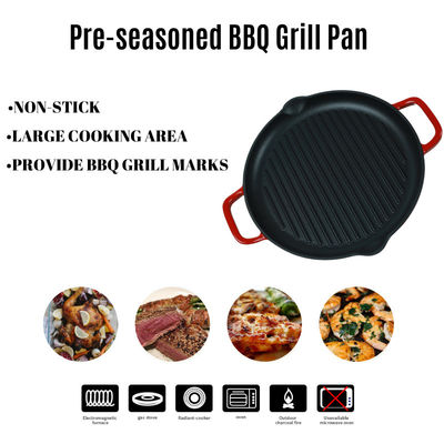 Kundengebundener Herdplatte-Grill Pan Enamel Coating With Two behandelt