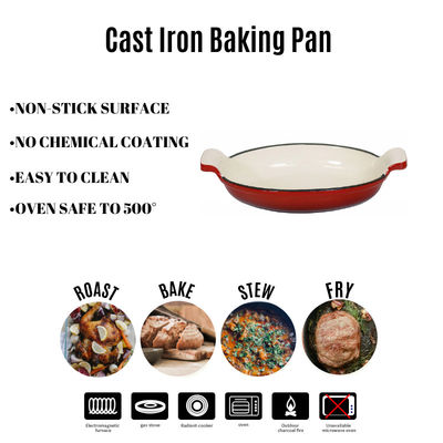 Dauerhaftes Roheisen, das Pan Enameled Cast Iron Pan BSCI ISO9006 brät