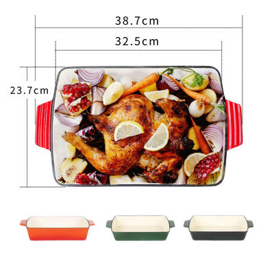 27*24*4.5cm Roheisen, das Roheisen-Backform Pan Heavy Duty Enamel Coatings brät