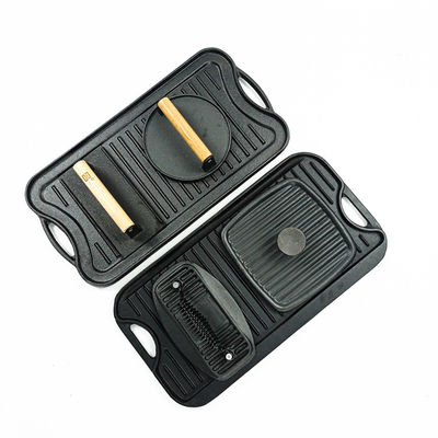 Roheisen-flaches Bratpfannen-Pan For-GRILL Matt Blacks 17X9.8“ Kampieren