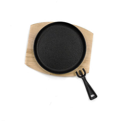 22X2.5cm Roheisen zischen Servierplatten-Roheisen-Runden-Grill Pan SGS/ISO9001