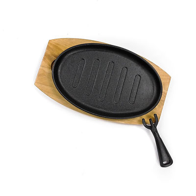22X2.5cm Roheisen zischen Servierplatten-Roheisen-Runden-Grill Pan SGS/ISO9001