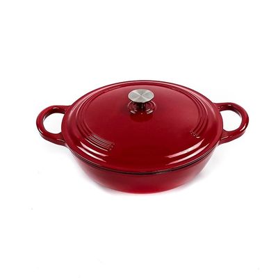 Email-Oven Dish For All Glass-Spitze Matt Red Cast Iron Casseroles ovale