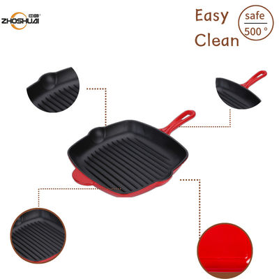 9 Zoll Duracast emaillierte Roheisen-Grill Pan With Long Handle