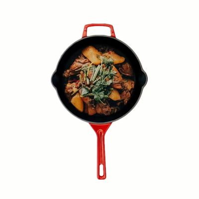Nicht emaillierte Stock Roheisen-Bratpfanne frittieren Pan With Handles