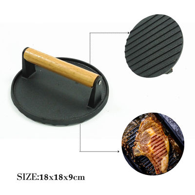 Schwarzer GRILL würzte vor Roheisen-Bratpfanne Pan 51*26cm mit Presse