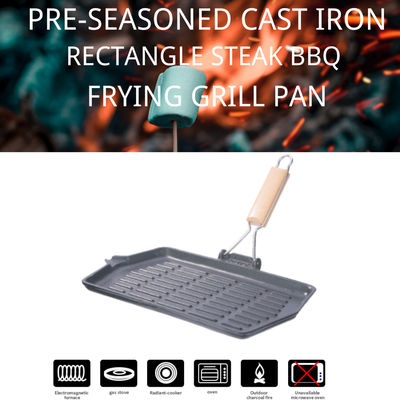 Grill sieben des Roheisen-13.8inch nicht Stock-Grill Pan For Camping