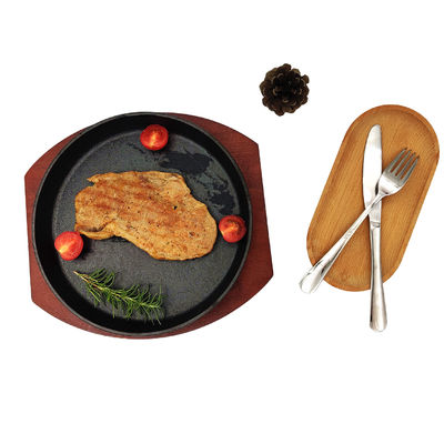 Nicht zischen Stock-Roheisen Servierplatten-ovale Roheisen-Steak-Platte