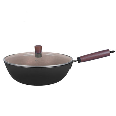 Nicht Stock-chinesischer Wok-Pan Good Heat Retention With-Holzgriff