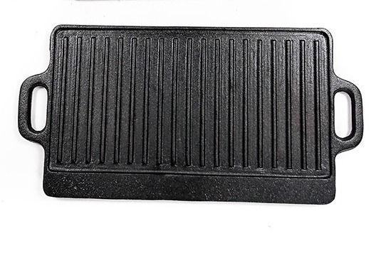 Zwei Griff-rechteckiger Roheisen-Bratpfanne mit Kanten 18x9.4x0.6inch