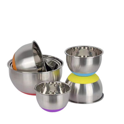 Edelstahl-Metallsalat-Schüssel mit Silikon-Unterseite des Deckel-1.25L-5L