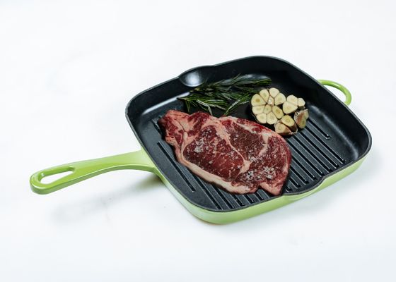 Grün emaillierte Roheisen-Bratpfanne-Pan Non Stick Cast Iron-Fritteuse