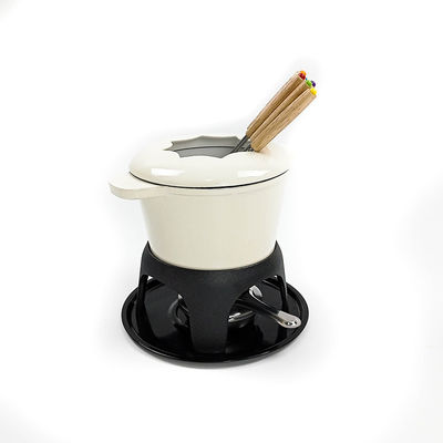 Soem-Käse-Roheisen-Fondue-Topf-nicht Stock emaillieren flach unteres