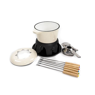 Soem-Käse-Roheisen-Fondue-Topf-nicht Stock emaillieren flach unteres