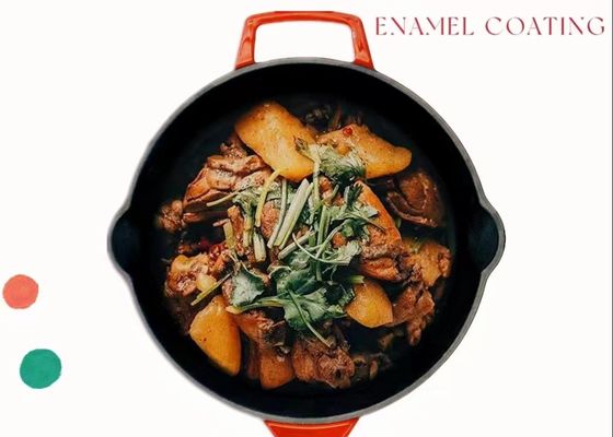 Nicht emaillierte Stock Roheisen-Bratpfanne frittieren Pan With Handles