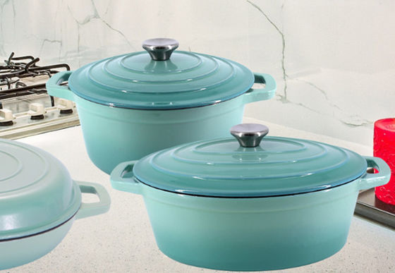 Nicht-Stock 2.4L Roheisen-niederländischen Oven Two Handles Cast Iron-Kasserollen-Topf