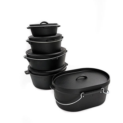 Kratzer-beständiger Roheisen-Schmortopf 36.5X29.5X14.3CM Matt Black Interior