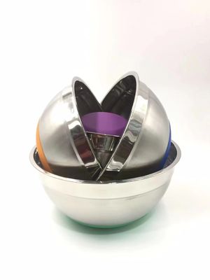 Edelstahl-Metallsalat-Schüssel mit Silikon-Unterseite des Deckel-1.25L-5L