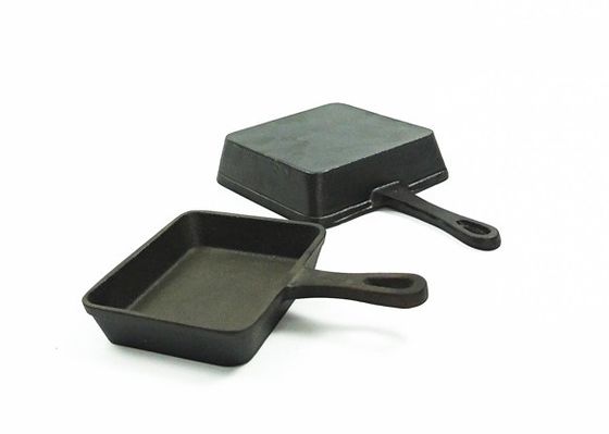Quadratischer Roheisen-Grill sieben vor reife Grill-Bratpfanne Pan 17.3*10.5*2.2cm