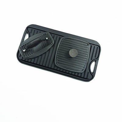 51.2*26.5cm Roheisen-Grill-Bratpfannen-Grill-Bratpfanne Pan With Press
