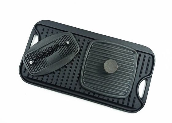 51.2*26.5cm Roheisen-Grill-Bratpfannen-Grill-Bratpfanne Pan With Press