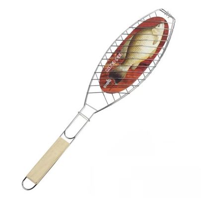 Stock-Grill Soem-ODM nicht, der die Masche dauerhaft mit Holzgriff grillt