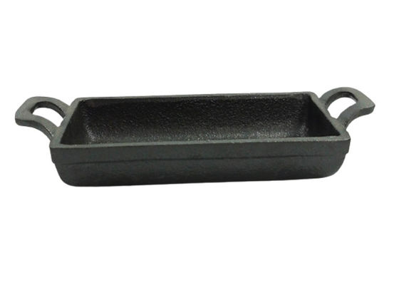 Doppelte Griff-Roheisen-Bratpfanne 15.3*7.7cm rechteckiges fritierendes Pan