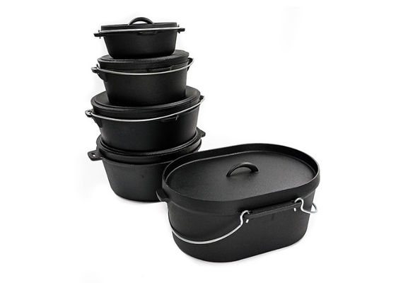 Kratzer-beständiger Roheisen-Schmortopf 36.5X29.5X14.3CM Matt Black Interior