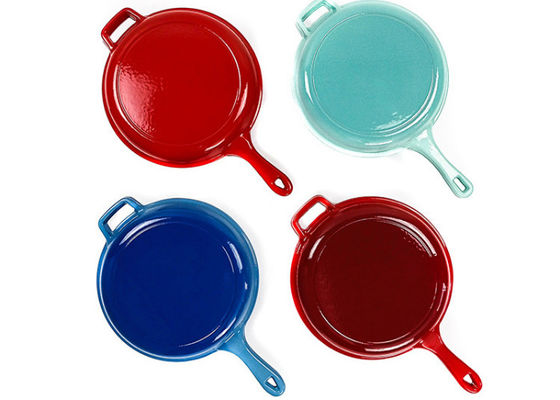 2 in 1 Roheisen-Kasserollen-Bratpfanne-Email beschichtete 3,2 Quart