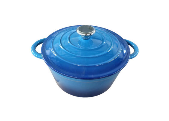 Blauer Email-Kasserollen-Teller mit Deckel für allen Ofen 3.8/5/5.3kg