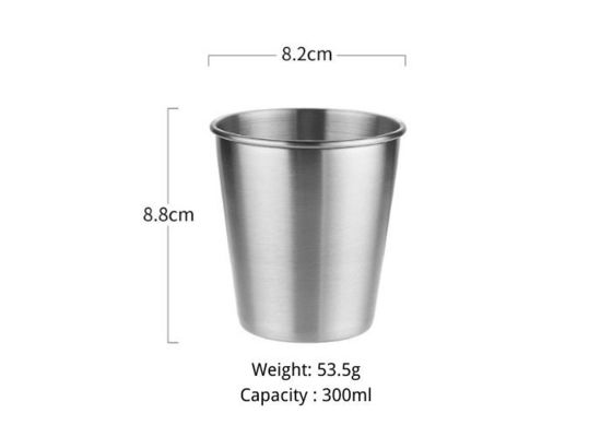Cuatom Silber 304 Edelstahl Becher Set Geschirrspüler sicher Kratzfest