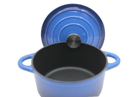 Blauer Email-Kasserollen-Teller mit Deckel für allen Ofen 3.8/5/5.3kg