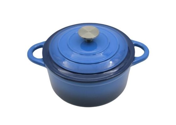 Blauer Email-Kasserollen-Teller mit Deckel für allen Ofen 3.8/5/5.3kg