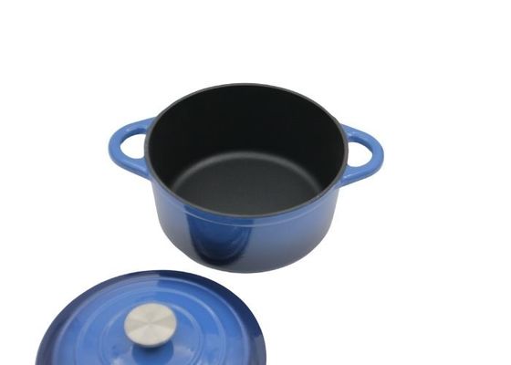 Blauer Email-Kasserollen-Teller mit Deckel für allen Ofen 3.8/5/5.3kg