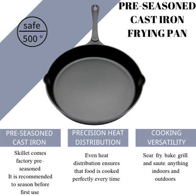 16cm Roheisen, das Pan Deep Cast Iron Skillet für das Aufruhr-Braten brät