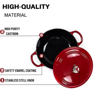 Email-Oven Dish For All Glass-Spitze Matt Red Cast Iron Casseroles ovale
