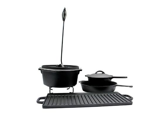 Nicht Stock, der das Satz-Roheisen kochend brät Zertifikate Pan Sets SGE/LFGB/FAD kampiert