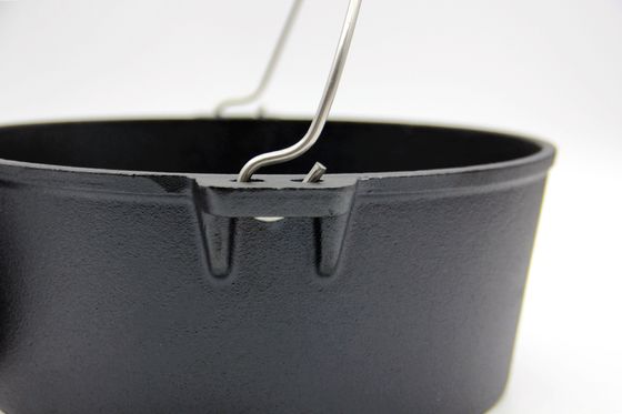 Vorgewässertes 6 kg Gusseisen Lagerfeuer Holländischer Ofen mit Deckel - 5,5 Liter runden Gusseisen Topf zum Kochen im Freien, Herd und Ofen