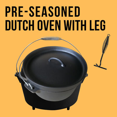 “ Gummitwist Oven Pre Seasoned Matt Black des Roheisen-31X14 mit den Beinen