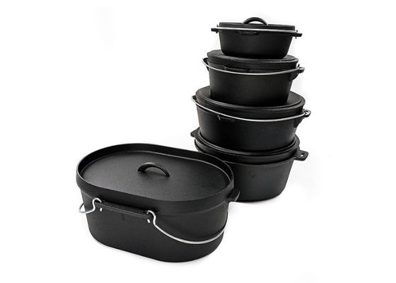 Kratzer-beständiger Roheisen-Schmortopf 36.5X29.5X14.3CM Matt Black Interior