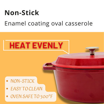 Emaillieren Sie Eisen Stew Pot Griffe 4.5L/6.8L zwei für Küchengeschirr