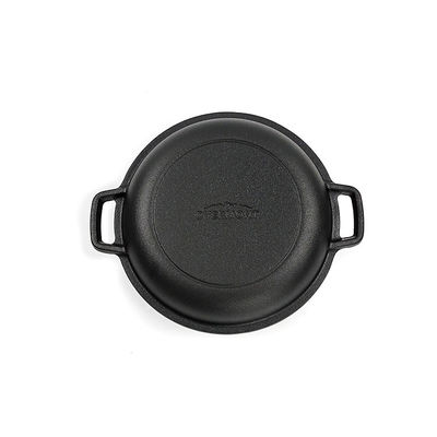 26cm Roheisen-Kasserolle 4.8L Roheisen-Schmortopf 2 in 1 einfachem Griff