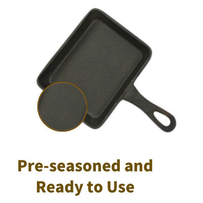 Quadratischer Roheisen-Grill sieben vor reife Grill-Bratpfanne Pan 17.3*10.5*2.2cm