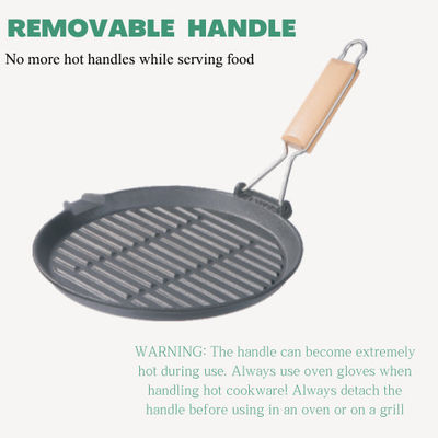 27cm Roheisen-Grill-Bratpfanne 10inch mit Einschlagheft ISO9001