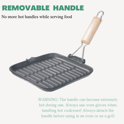 Quadratischer Roheisen-Grill sieben vor reifen flachen Eisen-Bratpfanne-Grill mit Einschlagheft