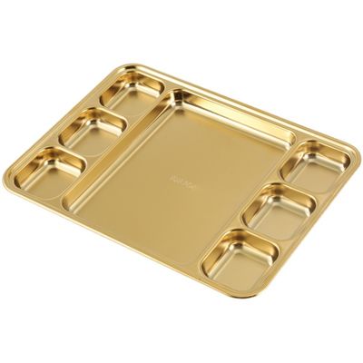 Metallplatten aus Edelstahl, rechteckig, mit Teilen für das Abendessen