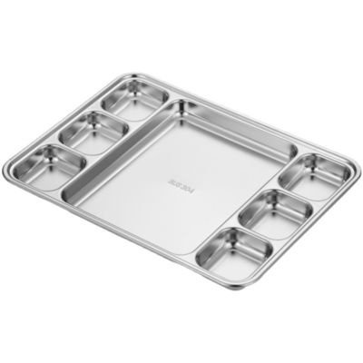 Metallplatten aus Edelstahl, rechteckig, mit Teilen für das Abendessen
