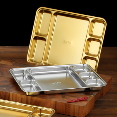 Metallplatten aus Edelstahl, rechteckig, mit Teilen für das Abendessen